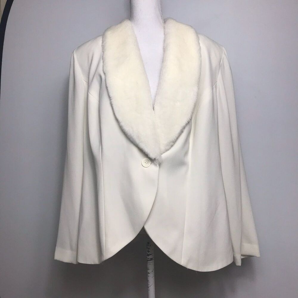 Danny and Nicole blazers 20W faux fur cream